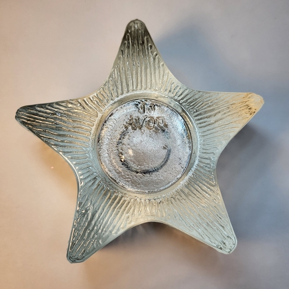 Avon Star Shape CANDLE HOLDER Starbright Textured Heavy Glass Tea Light Votive - Picture 5 of 12